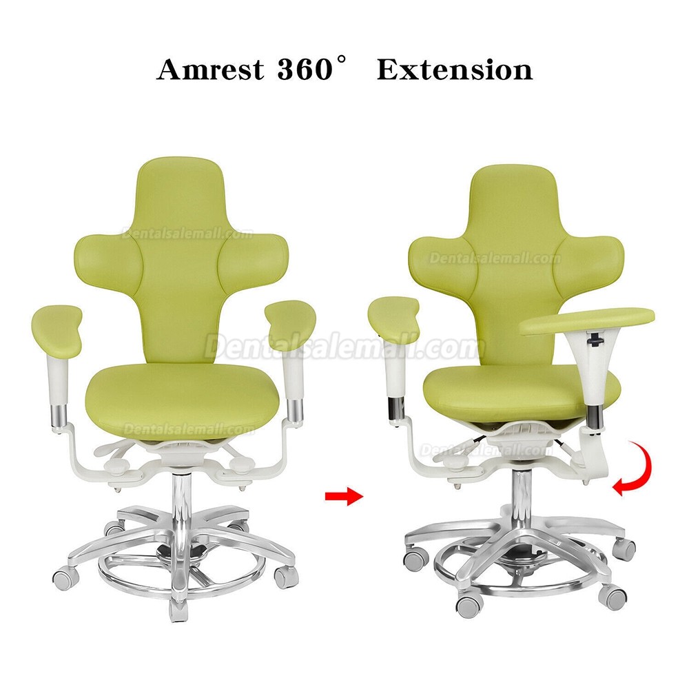 Ergonomic Dental Microscope Stool Micro Surgeon Chair with Amrests Adjustable Foot Controlled